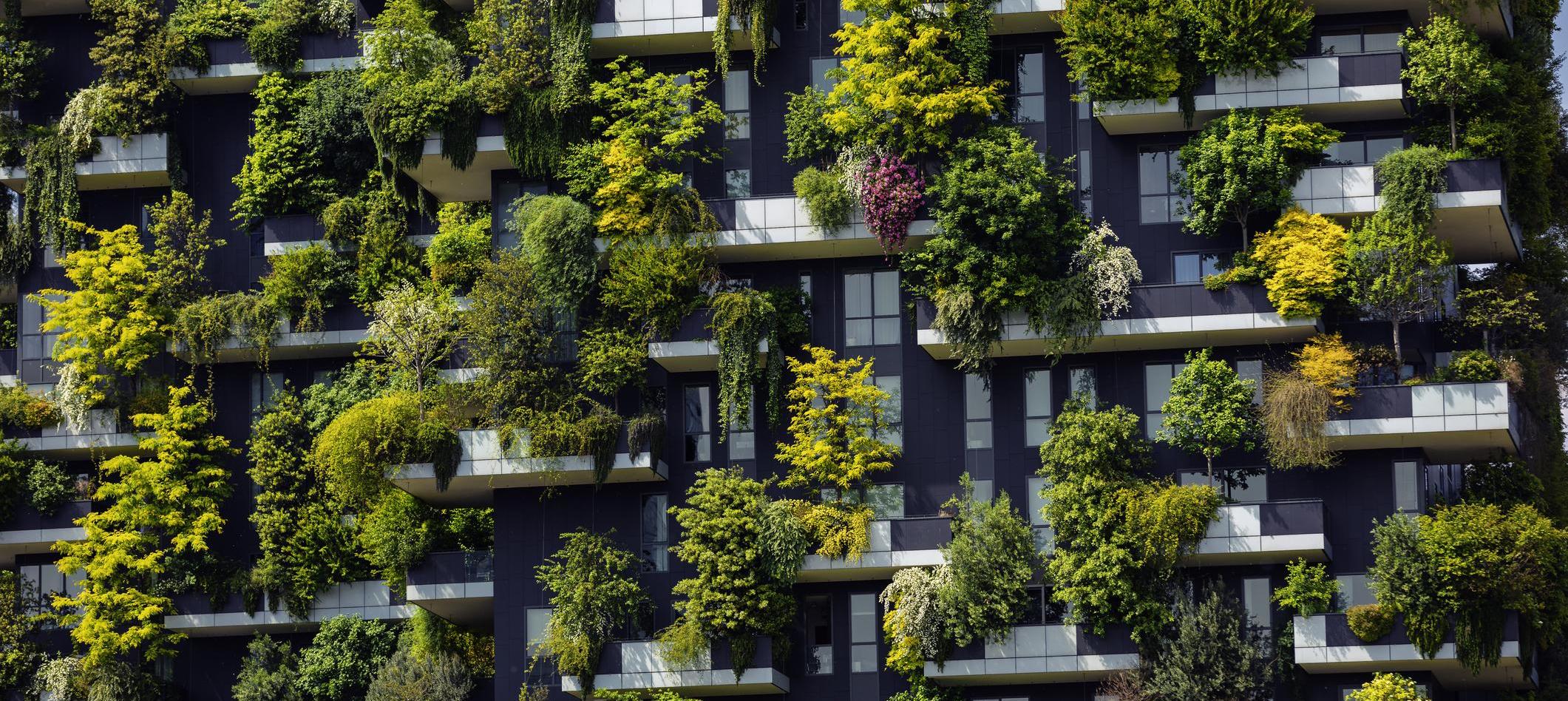 vertical forest on skyscraper